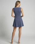 Women’s blue-grey women's a-line sleeveless dress