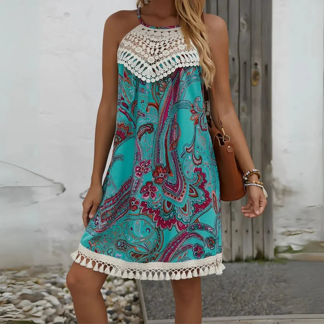 Sophie | Sundress Crochet Neckline Tassel Hem 2