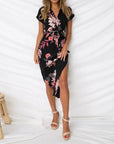 Sophie | Womens Dress Floral Wrap With Side Slit 0