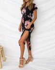 Sophie | Womens Dress Floral Wrap With Side Slit 1