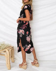 Sophie | Womens Dress Floral Wrap With Side Slit 2