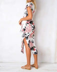 Sophie | Womens Dress Floral Wrap With Side Slit 5