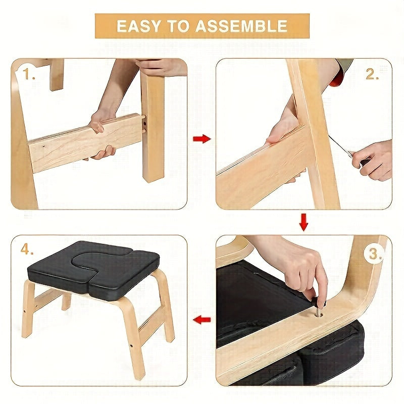 Stabiler Yoga Kopfstand Bock für Unisex Holz gepolstert vielseitig 5