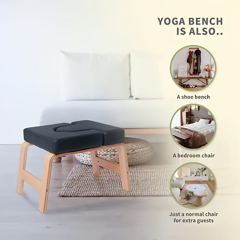 Stabiler Yoga Kopfstand Bock für Unisex Holz gepolstert vielseitig 6