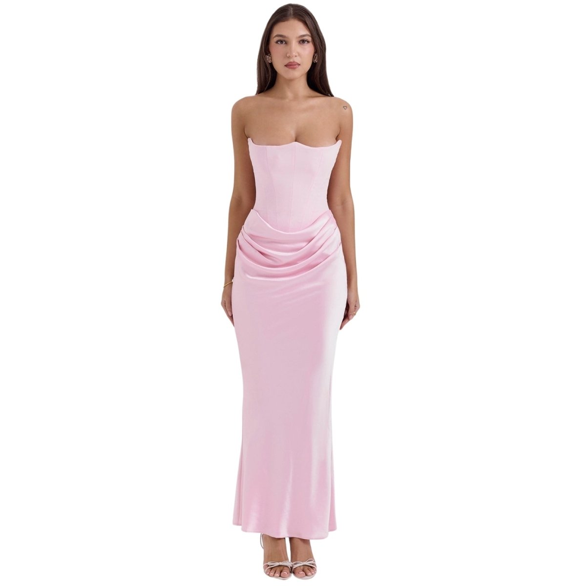 Strapless Corset Gown With Floor-Sweeping Hem 10