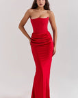 Strapless Corset Gown With Floor-Sweeping Hem 11