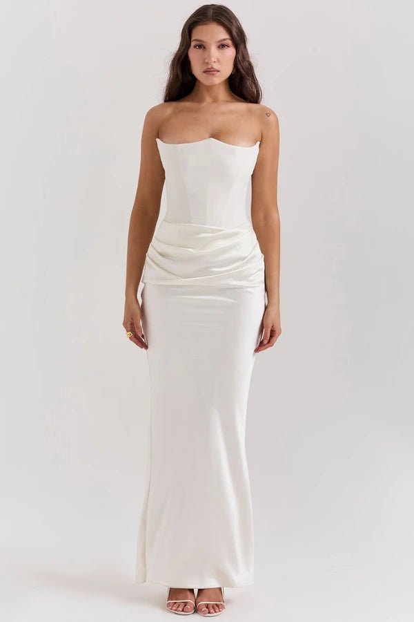 Strapless Corset Gown With Floor-Sweeping Hem 6