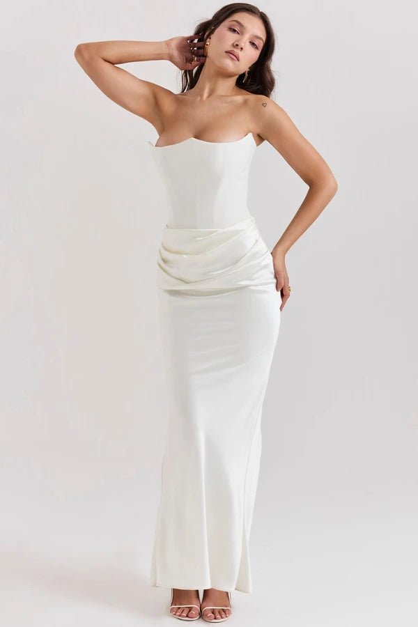 Strapless Corset Gown With Floor-Sweeping Hem 7