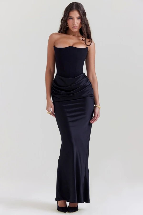 Strapless Corset Gown With Floor-Sweeping Hem 9