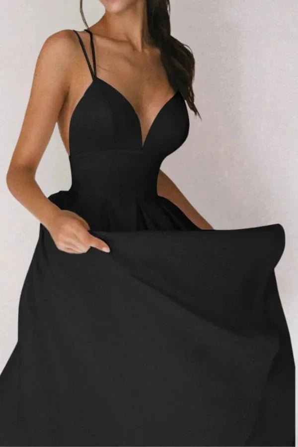 Strappy V-Neck Dress With Adjustable Straps 0