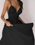 Strappy V-Neck Dress With Adjustable Straps 0