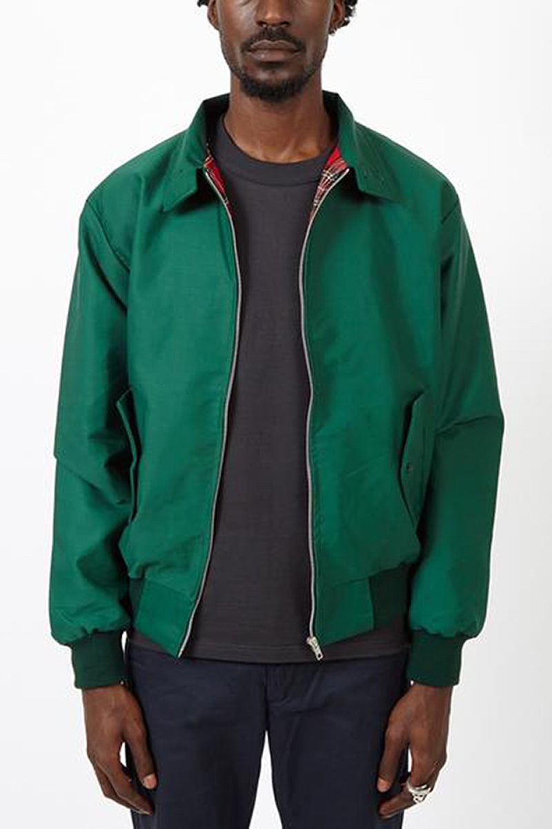 Men's black harrington jacket with ribbed cuffs