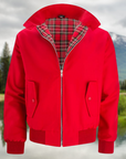 Men's beige harrington jacket with ribbed cuffs