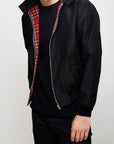 Men's dark blue harrington jacket with ribbed cuffs
