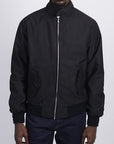 Men's black harrington jacket with ribbed cuffs