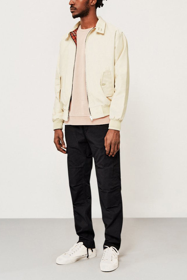 Men's black harrington jacket with ribbed cuffs