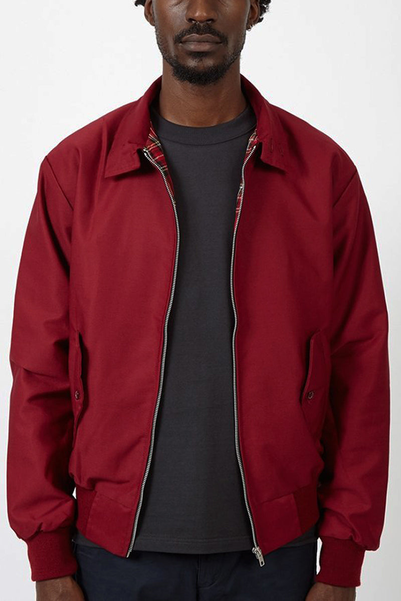 Men's black harrington jacket with ribbed cuffs
