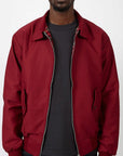 Men's black harrington jacket with ribbed cuffs