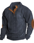 Men's beige outdoor fleece jumper with crew neck