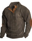 Men's black outdoor fleece jumper with crew neck