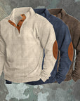 Men's black outdoor fleece jumper with crew neck