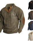 Men's black outdoor fleece jumper with crew neck