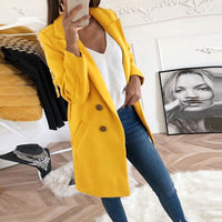 Camille | Women's Winter Coat Lapel Collar Button Front