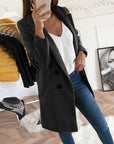 Women's yellow winter coat with lapel collar and button front