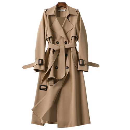 Women's khaki double breasted trench coat