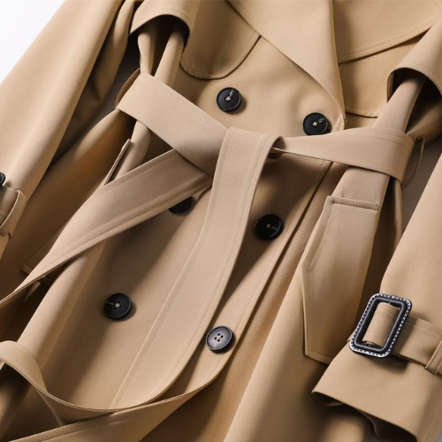 Women's khaki double breasted trench coat