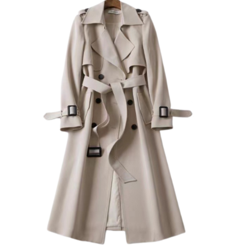 Women's khaki double breasted trench coat