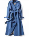 Women's black double breasted trench coat