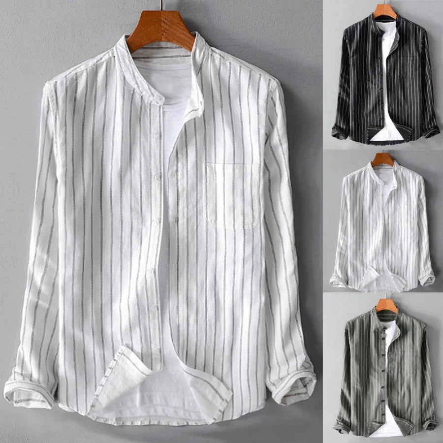 Summer Button Up Shirt With Pinstripes 2