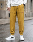 Men's mustard yellow corduroy jogger pants
