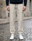 Men's mustard yellow corduroy jogger pants