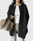 Women's dark grey elegant button-up tailored jacket
