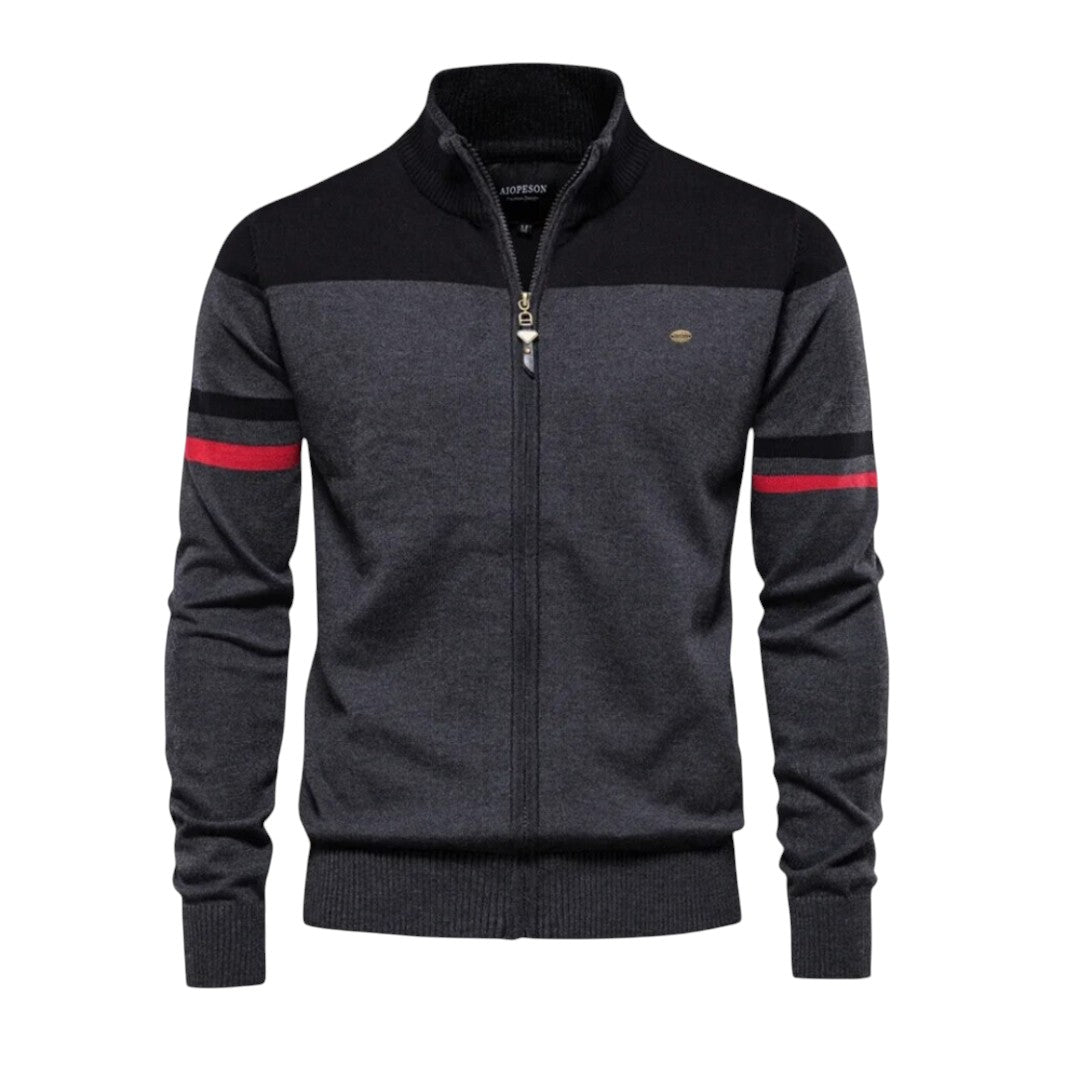 Men's black premium knit crew neck jumper