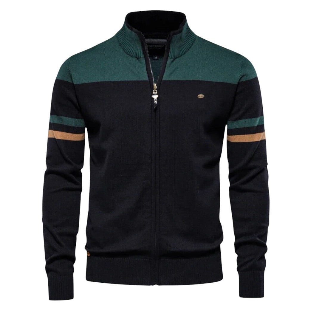 Men's black premium knit crew neck jumper
