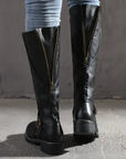Women's brown ankle boots with chunky sole