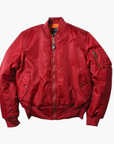 Unisex Red Bomber Jacket classic street style