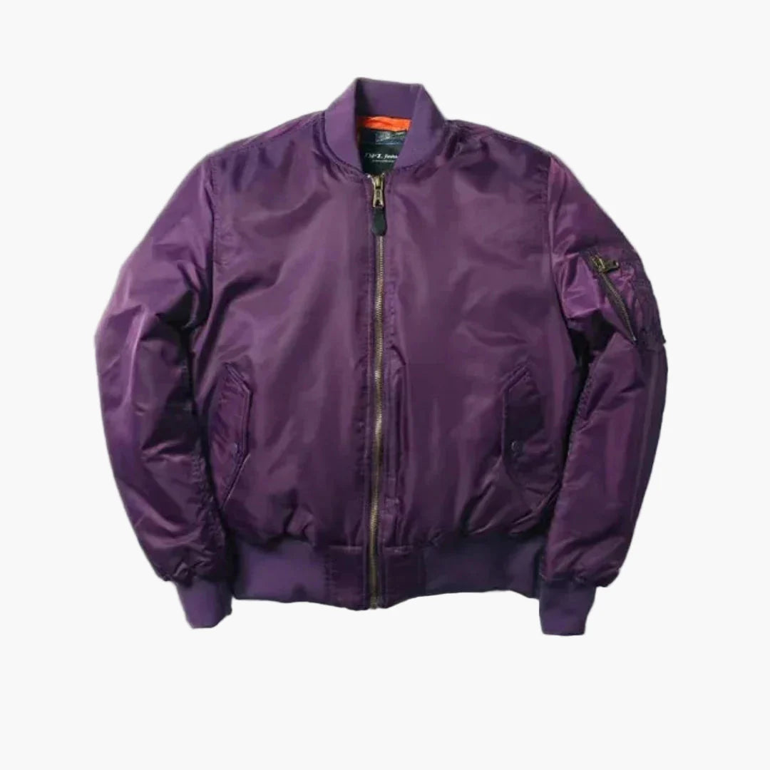 Unisex Red Bomber Jacket classic street style