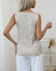 V-Neck Top with Sequined Design for Spring and Summer Wardrobe 3