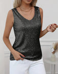 V-Neck Top with Sequined Design for Spring and Summer Wardrobe 5
