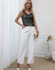 V-Neck Top with Sequined Design for Spring and Summer Wardrobe 8