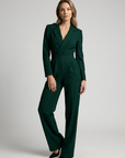 Women’s red women's wide leg jumpsuit tailored