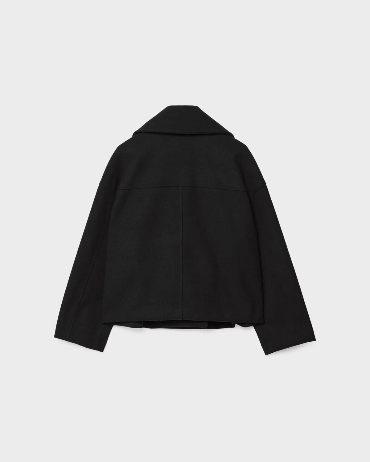 Women's navy short double-breasted wool coat