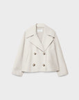 Women's navy short double-breasted wool coat