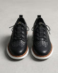 Men's slate blue leather oxford sneakers