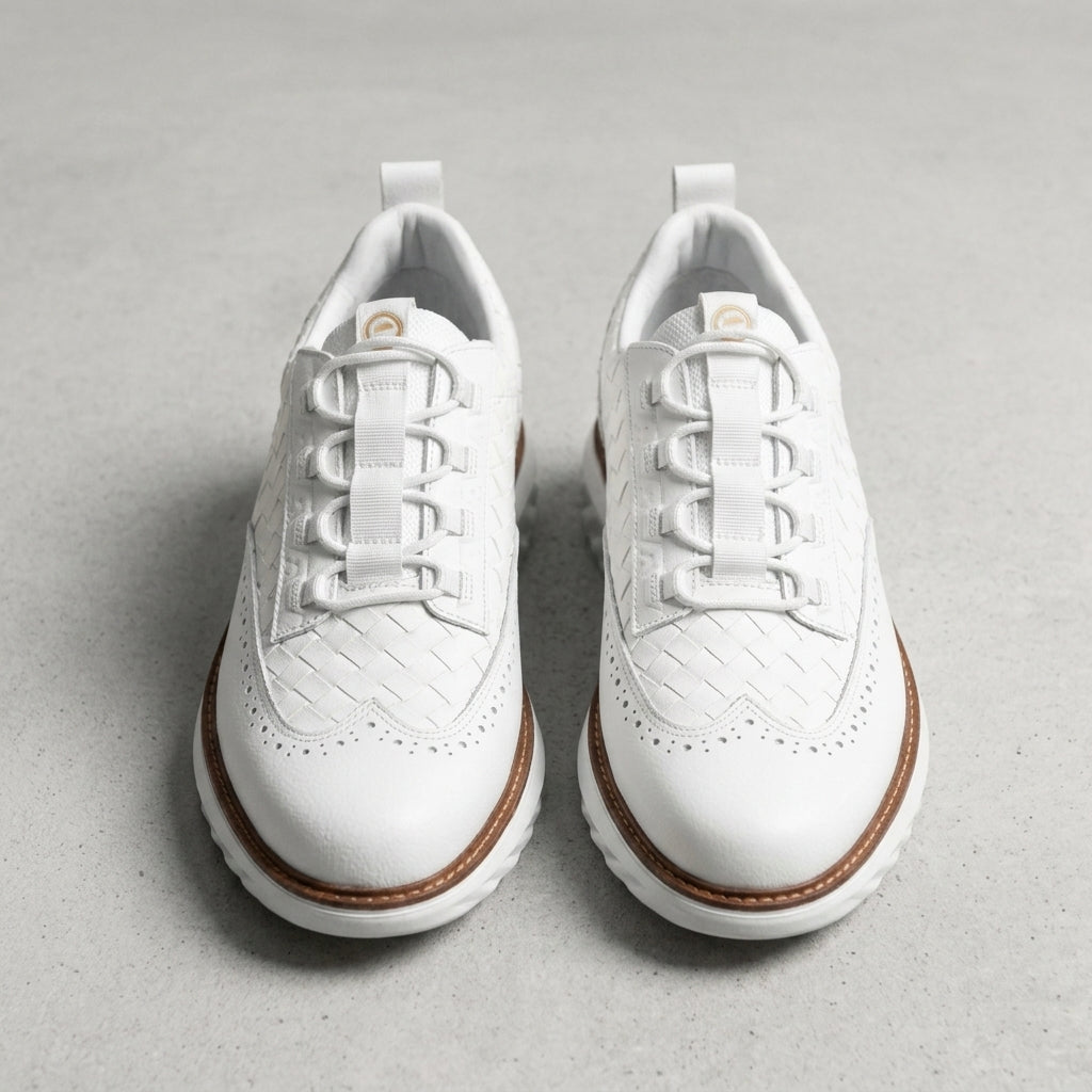 Men's slate blue leather oxford sneakers
