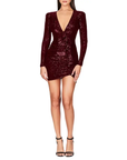 Vera | Black Long Sleeve Mini Dress Sequined 4